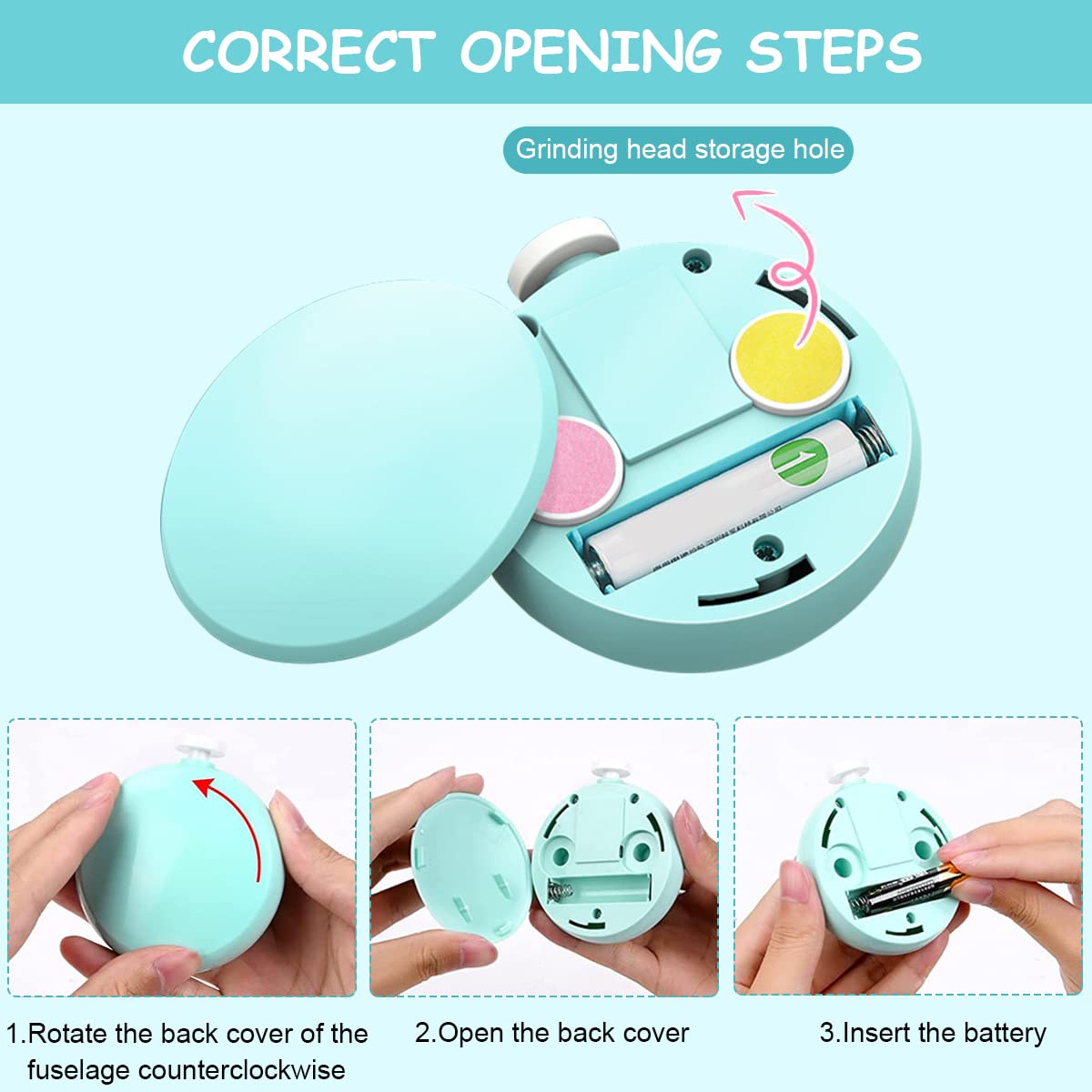 SNOWIE SOFT Baby Nail Trimmer with 6 Grinder Bits for Newborns and Kids | Electric Safe Cutter