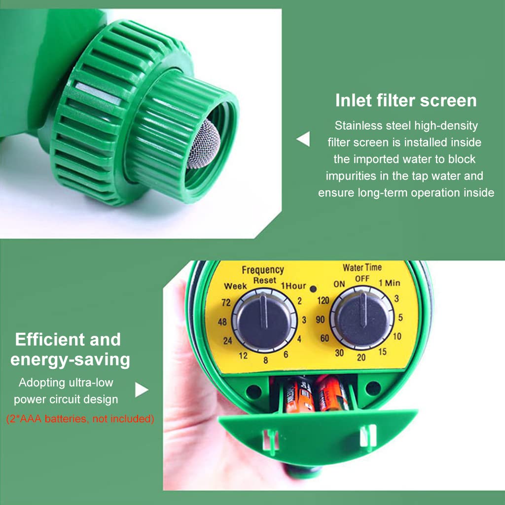 HASTHIP Drip Irrigation Timer for Garden Farm with Universal Faucet connector, Irrigation Water Timer, Easy to Use Automatic Watering System, Waterproof Digital Irrigation Timer System for Lawns