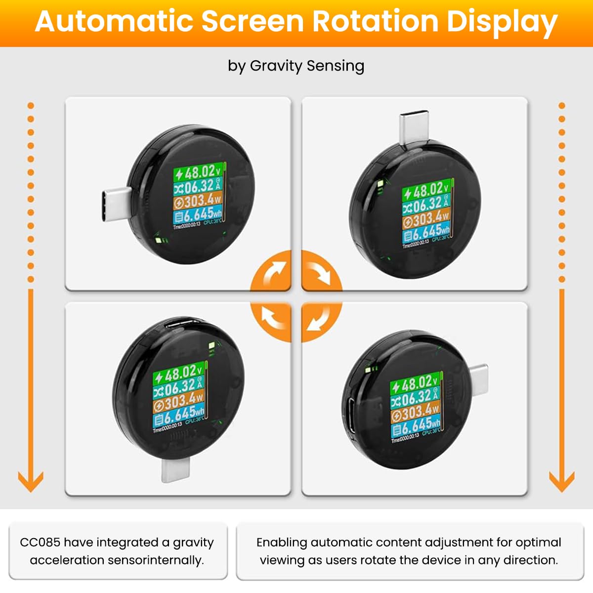 Serplex USB C Power Meter for Phones and Laptops featuring LCD Display and 4.5–50V 0–6A Range