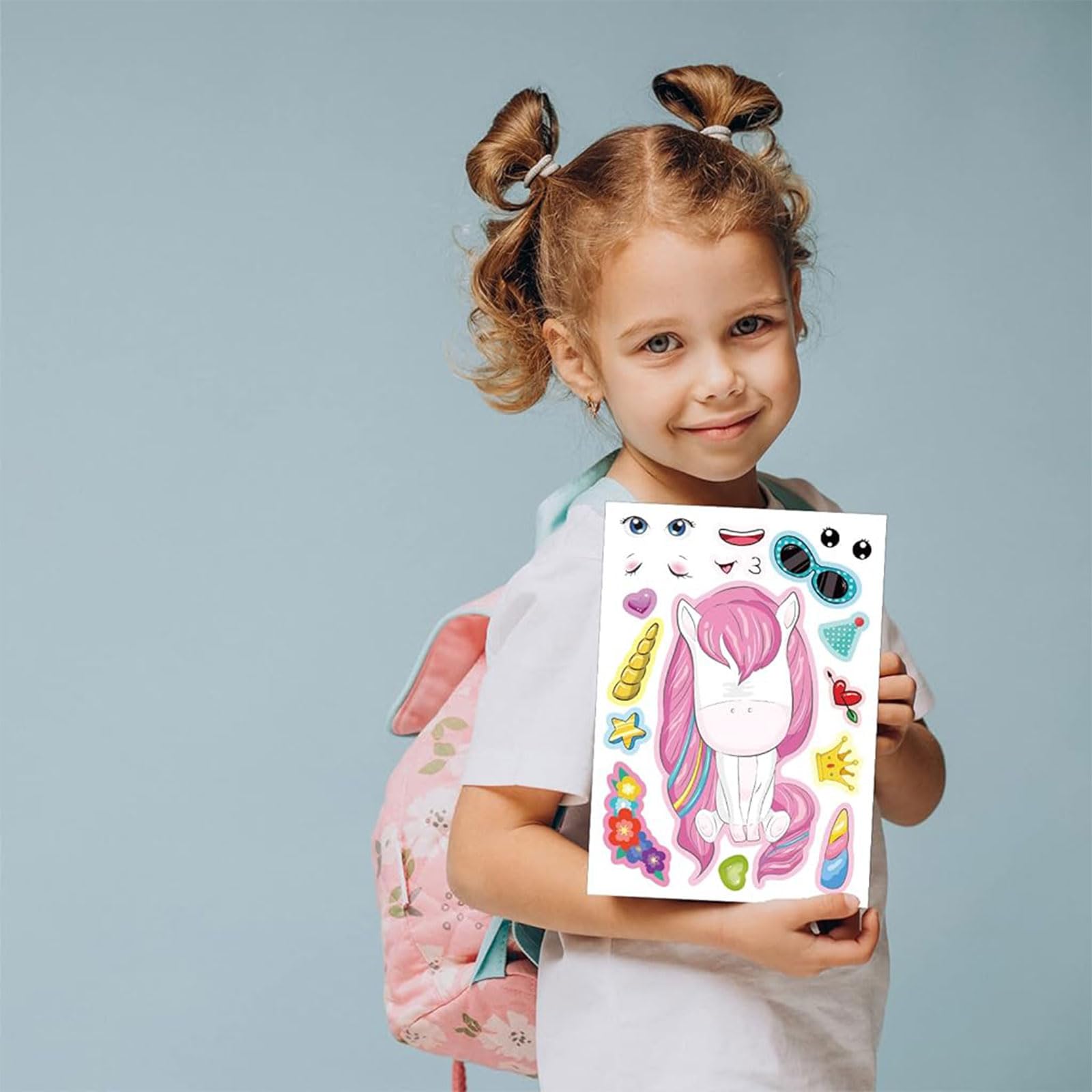 PATPAT DIY Unicorn Stickers Set for Kids with 12 Sheets & Reusable Puzzle Designs | Fun Craft Gift