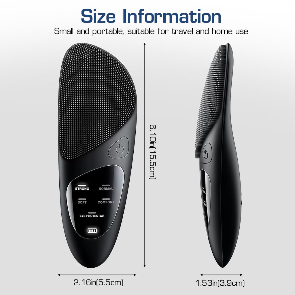 HANNEA Electric Silicone Scrubber for Facial Cleaning with 4 Modes and IPX7 Waterproof | USB Rechargeable Heating Face Brush in Pink