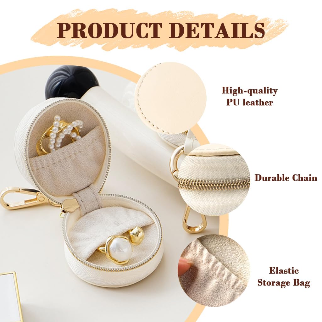 SANNIDHI Keychain Mini Jewellery Organiser Box for Travel with Metal Clasp and PU Leather | Ideal Gift for Women and Girls