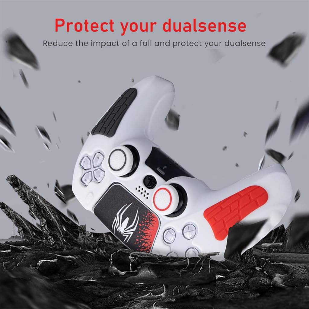ZORBES PS5 Controller Cover Case, Anti-Slip Sweat Proof Silicone Cover Skin PS5 Controller Skin Cover for PS5 Dual Sense Controller with Thumb Grip Caps, Joystick Protectors and Cover Wrap Sticker