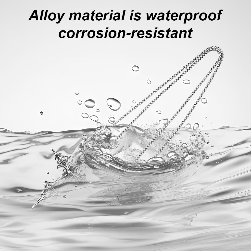 SANNIDHI Vintage Gothic Cross Skull Pendant Necklace featuring Flame Design for Men and Women | Stainless Steel Punk Jewelry Gift