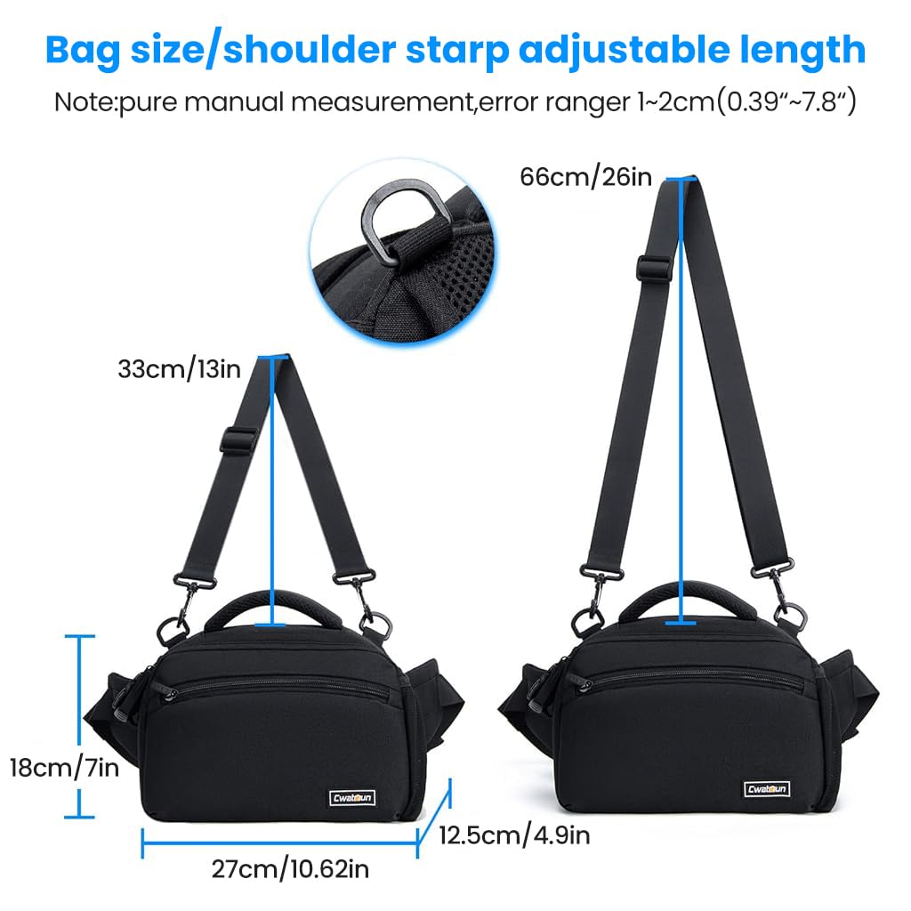 ZORBES Camera Bag for DSLR and Mirrorless with Waist Shoulder Carry Options | Waterproof Nylon Design