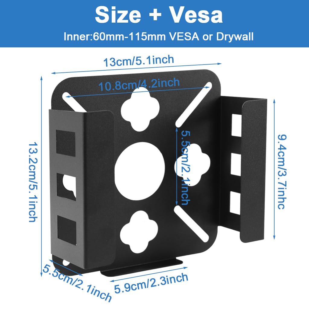 ZORBES Mount for Mac mini M4 with Carbon Steel Bracket and Anti Scratch Pads | Under Desk Wall Installation