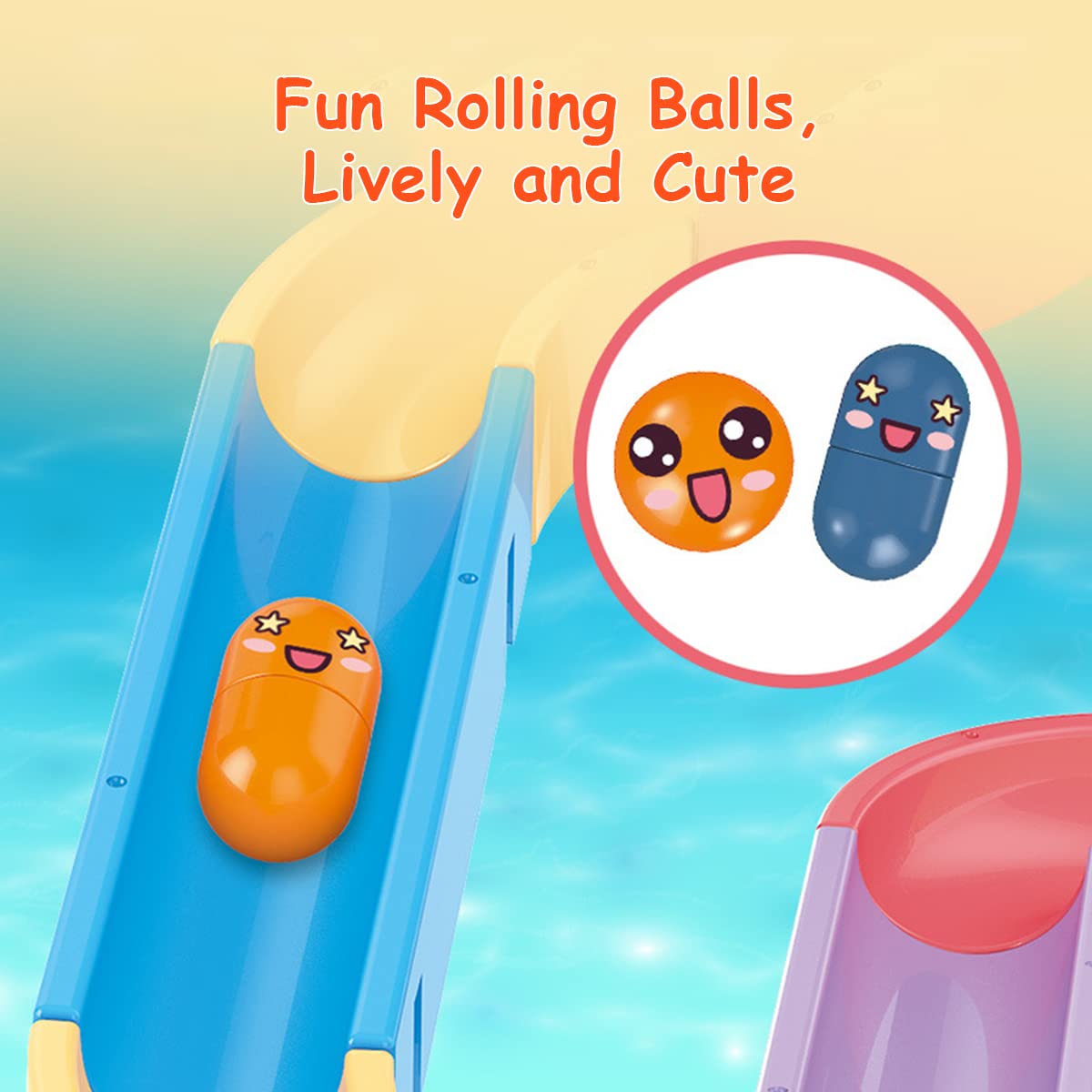 PATPAT Slide Bath Toys for Baby with 36pcs DIY Rail and Suction Cups | Fun Water Play