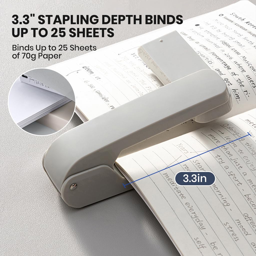 OFIFO Swing Arm Stapler for Office and School Use with 25 Sheet Capacity | 360 Degree Rotating Desk Stapler Including 5000 Staples