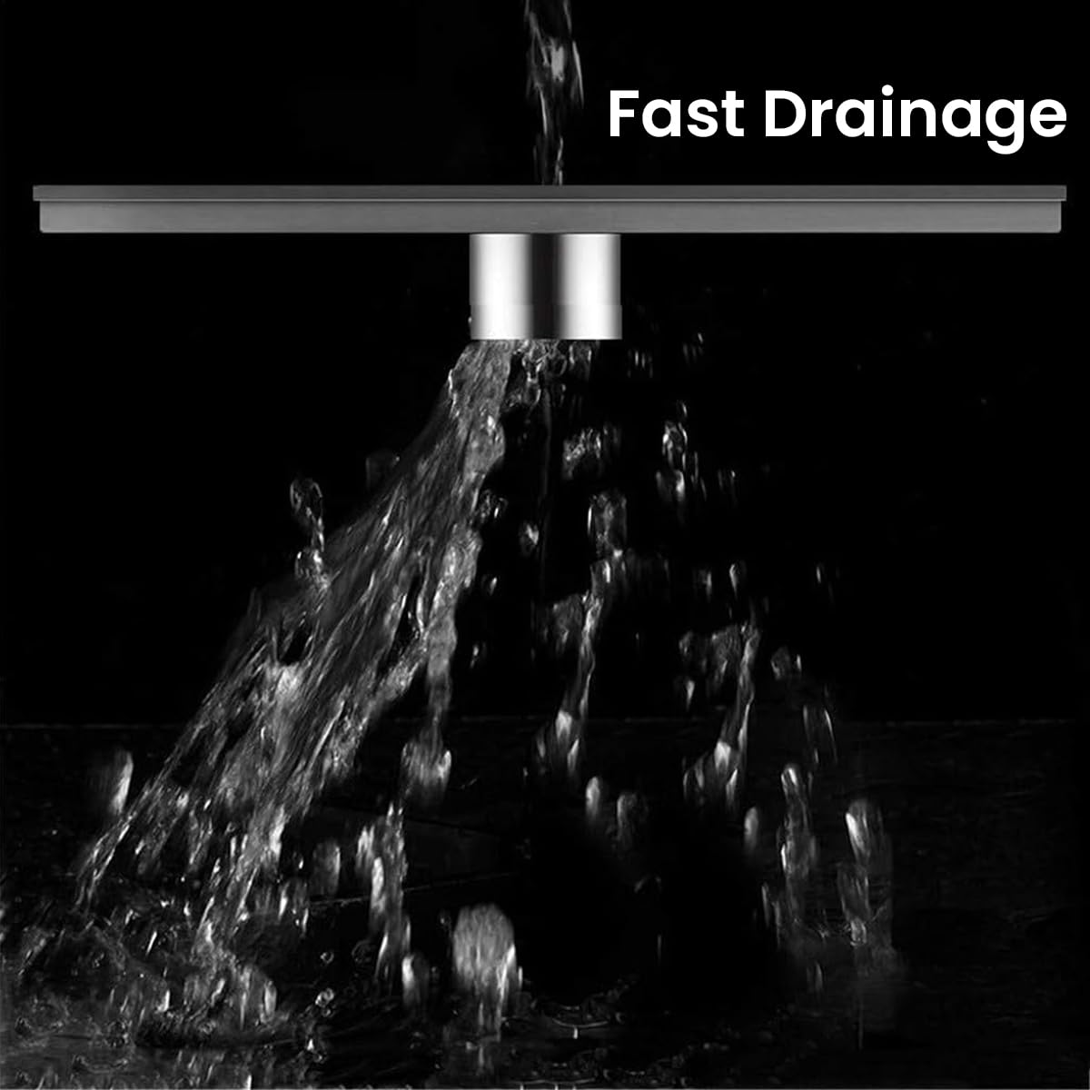 Serplex Linear Shower Drain for Modern Bathrooms with 11.8 x 4 in Size and Brushed 304 Stainless Steel | Sleek Invisible Design