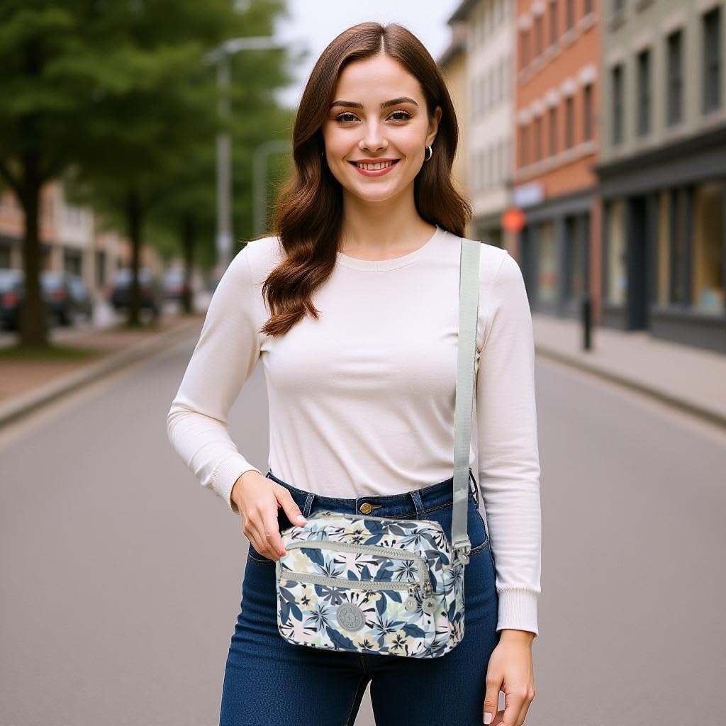 Zibuyu Crossbody Bags for Women with Multi Pockets and Adjustable Strap | Waterproof Nylon Design for Travel and Daily Use