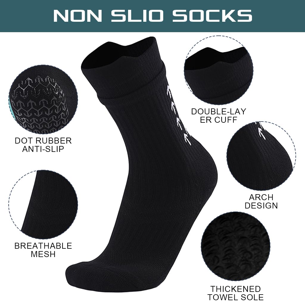 PROBEROS Football Socks for Soccer and Running featuring Rubber Anti Slip Grip and Compression Support