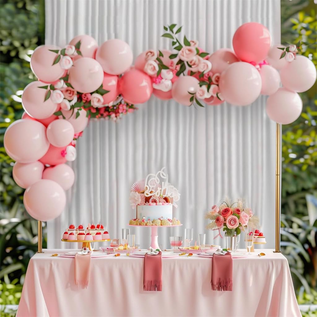 HASTHIP Balloon Arch Decoration Stand for Weddings and Parties with Adjustable 1.2–2.6 m Gold Metal Frame | Easy DIY Assembly Backdrop