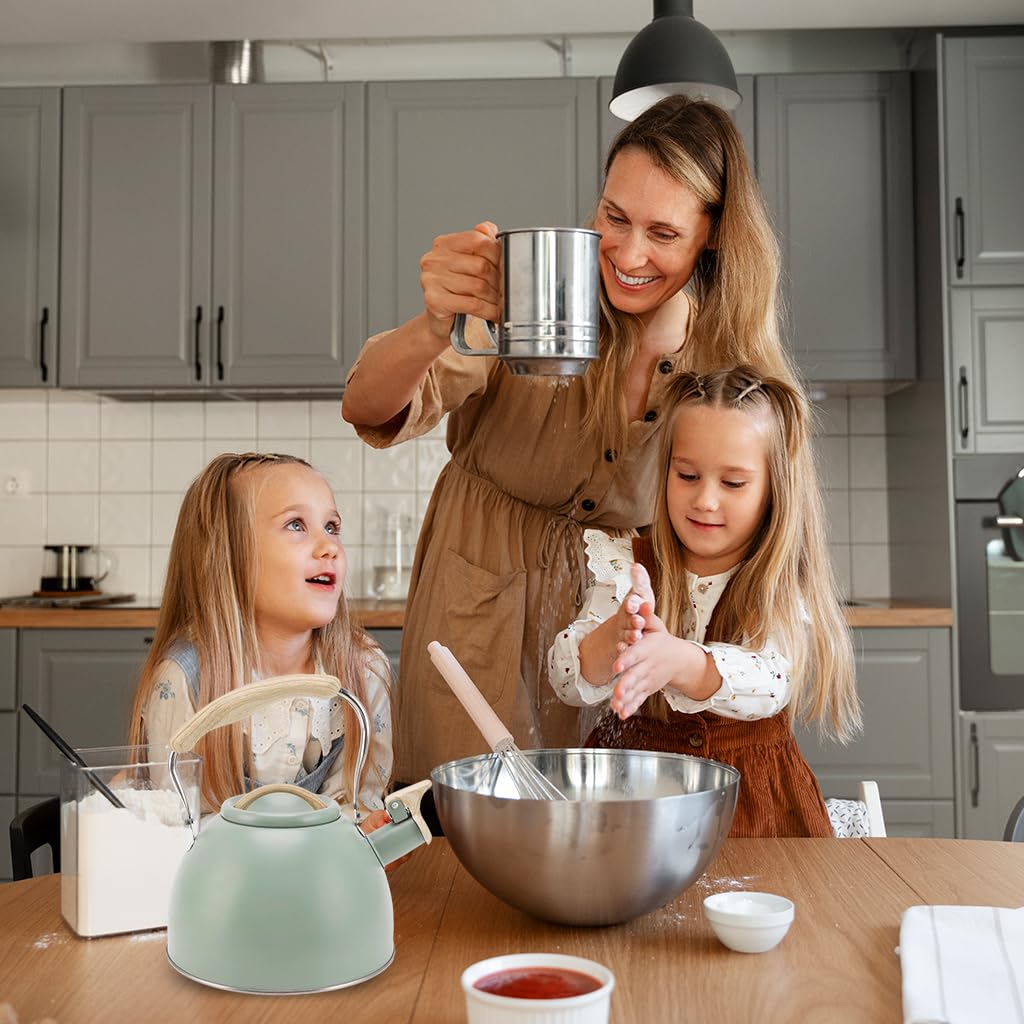 Supvox Tea Kettle for Stove and Induction featuring 3L Capacity with Whistling Spout and Anti Scald Handle