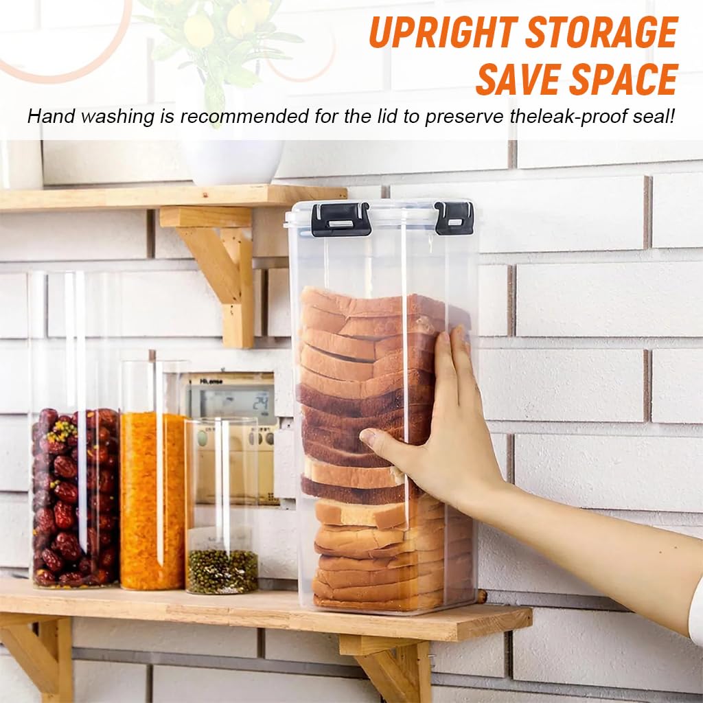 Supvox Sliced Toast Fresh Box with Pull Out Tray and Airtight Lid 34x14x14cm Clear PP | Versatile Kitchen Food Storage