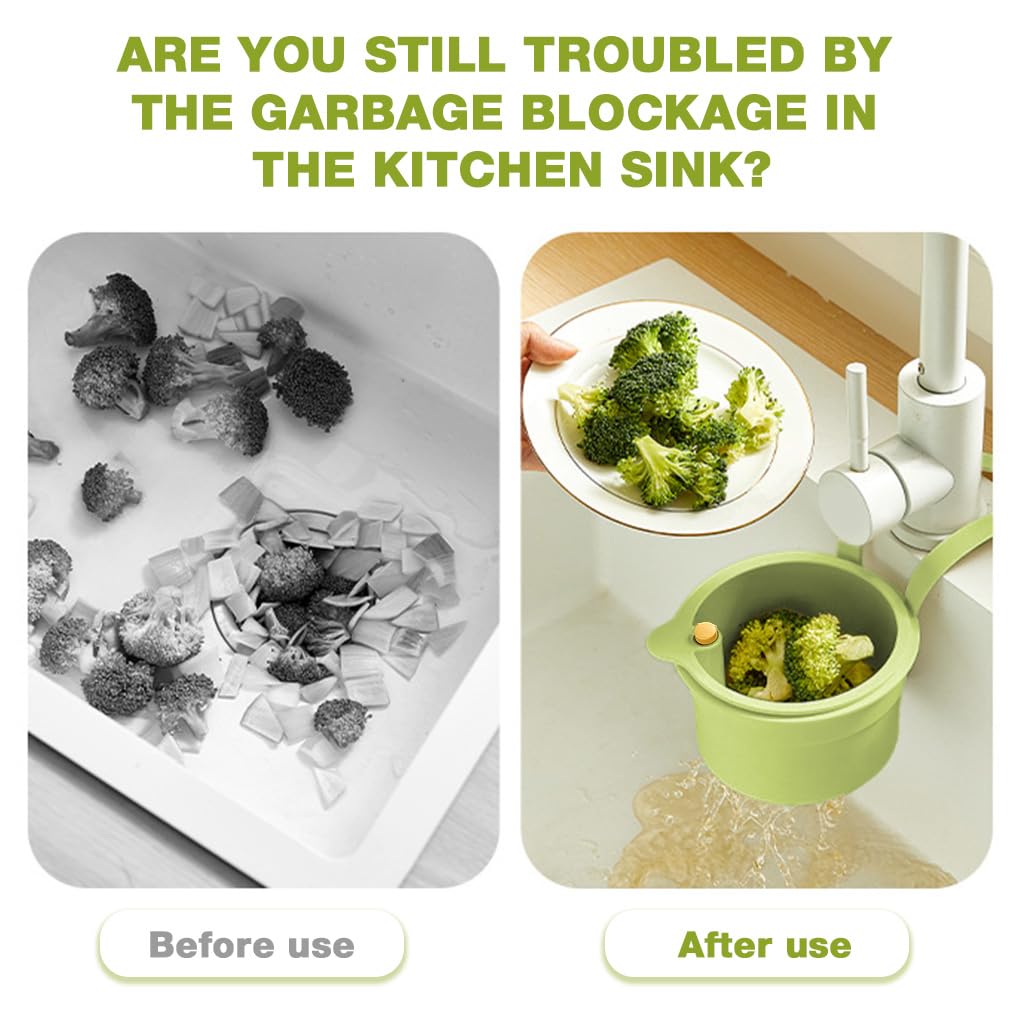 Supvox Kitchen Sink Drain Basket for Food Waste Filtration with Double Layer Strainer | Easy to Clean