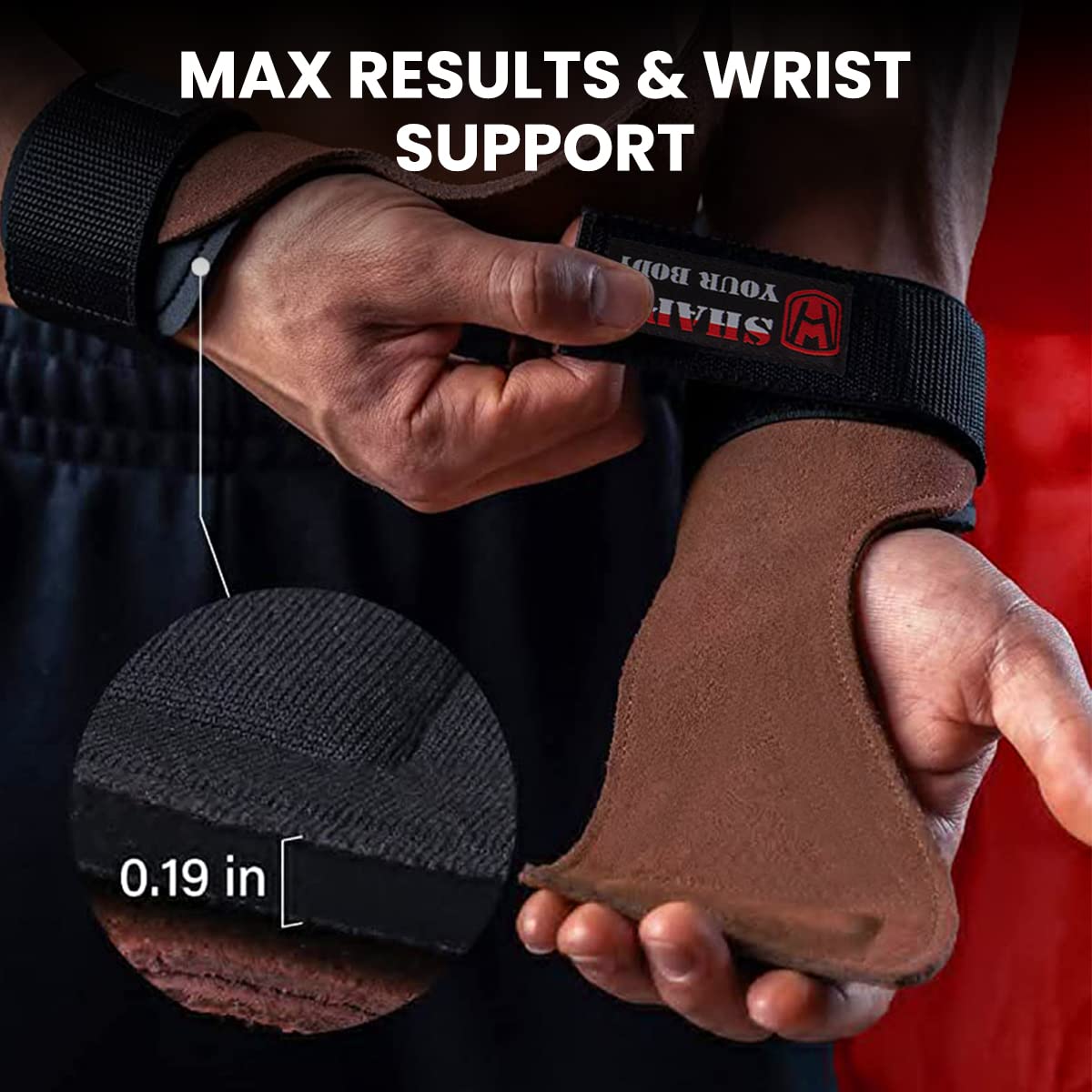 Optifit Wrist Straps for Weight Lifting and Deadlifts featuring Anti Slip Microfiber Palm | Adjustable Padded Support for Stronger Grip