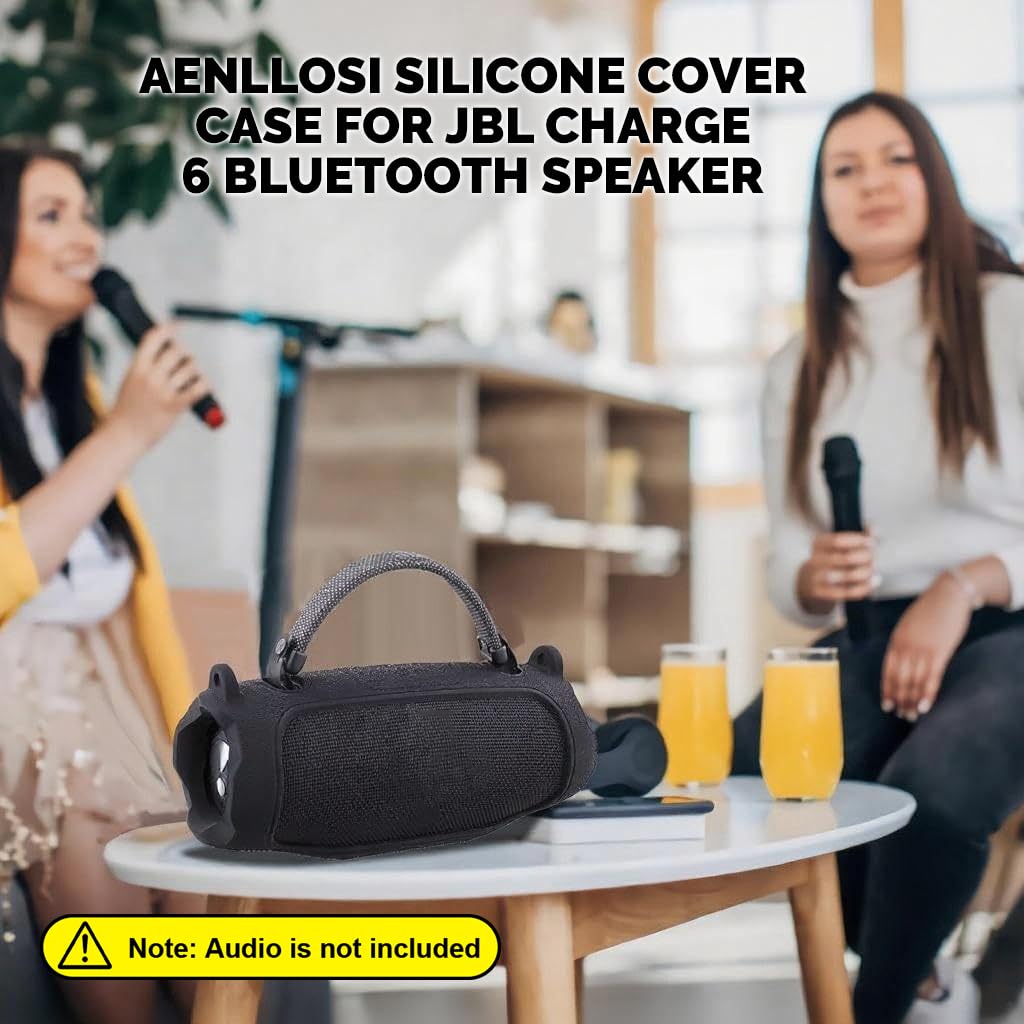 ZORBES Compatible Bluetooth Speaker Silicone Cover for JBL Charge 6 with Strap and Standing Feet | Outdoor Sling Carrier