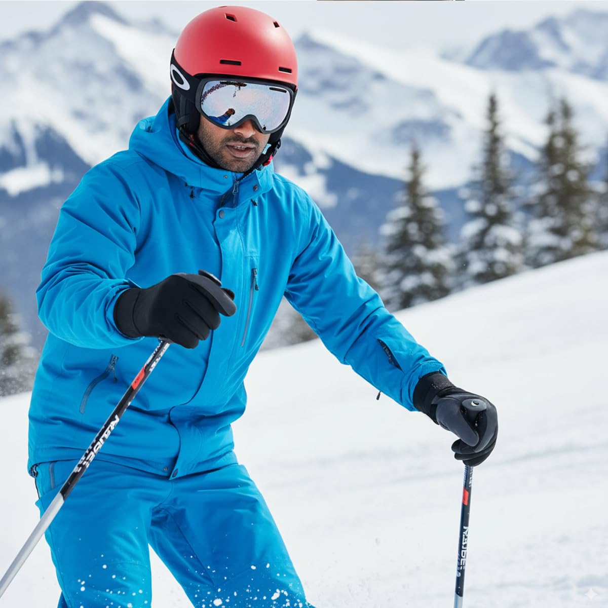 GUSTAVE Winter Gloves for Men with Touchscreen Fingertips and Anti Slip Palm | Splashproof Black Grey Thermal Lined