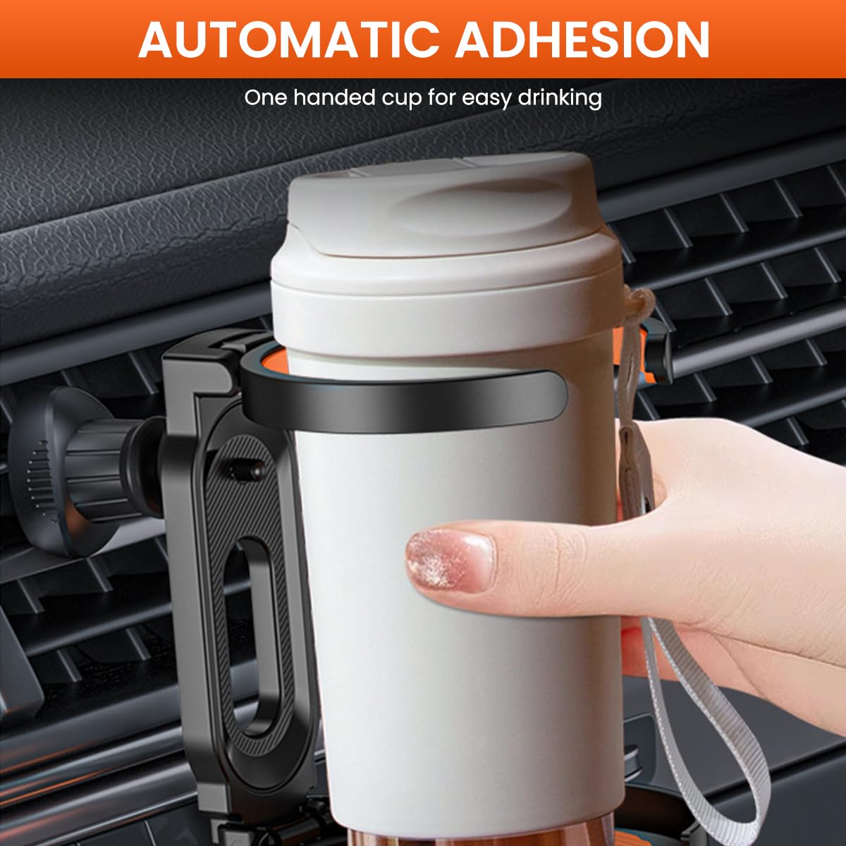 STHIRA Car Cup Holder for Air Vent with Folding Detachable Design and Anti Skid EVA Liner | 2 Pcs ABS Bottle Holder