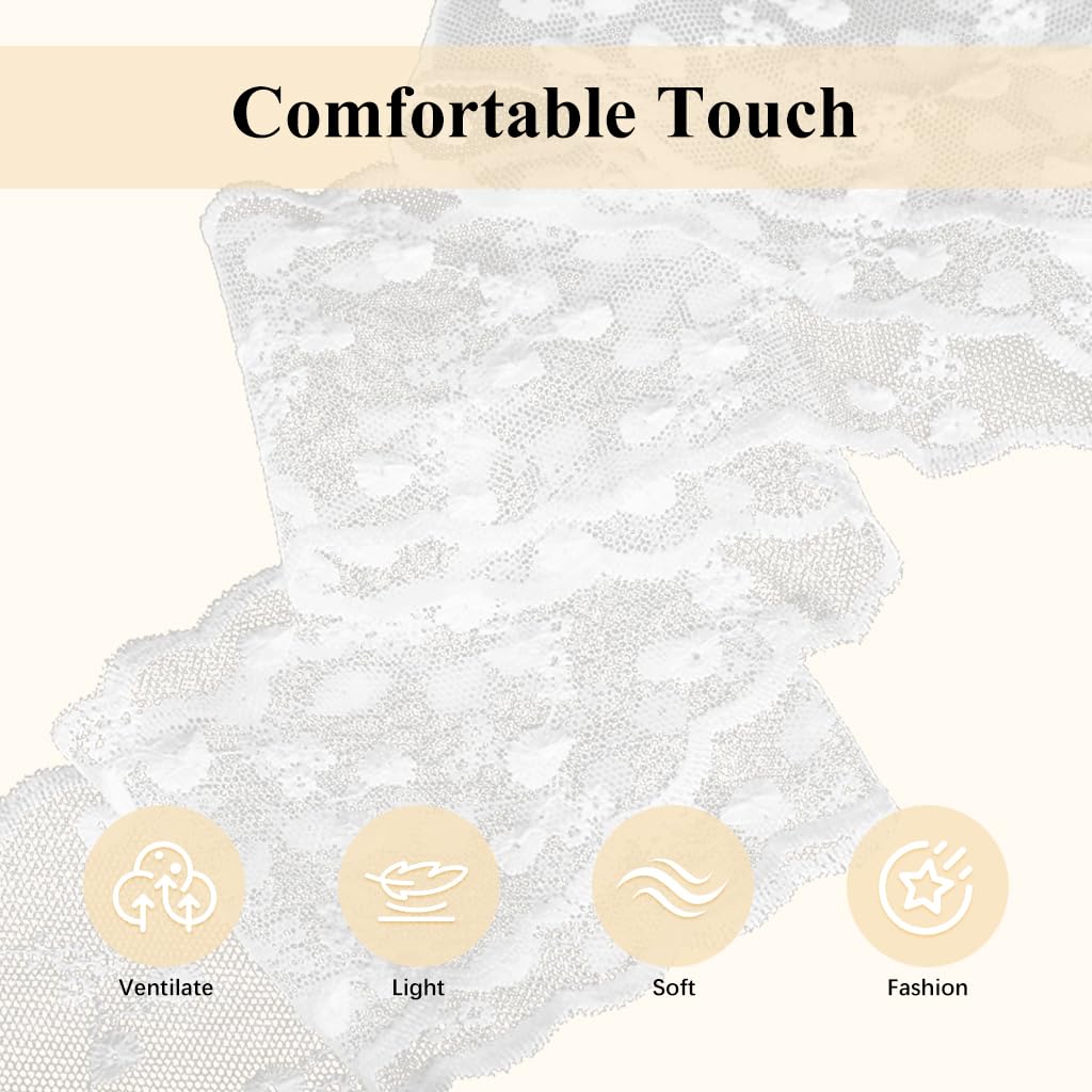 SANNIDHI Head Scarf for Women with White Lace Design 3Pcs Set 51 in Long | Elegant Styling