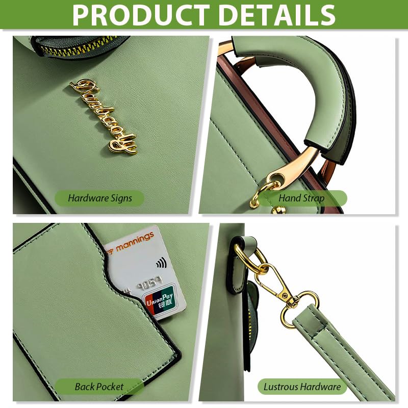 Zibuyu Hand Bag for Women for Daily Use with Cat Ear Pouch and Detachable Strap 24x10x18cm
