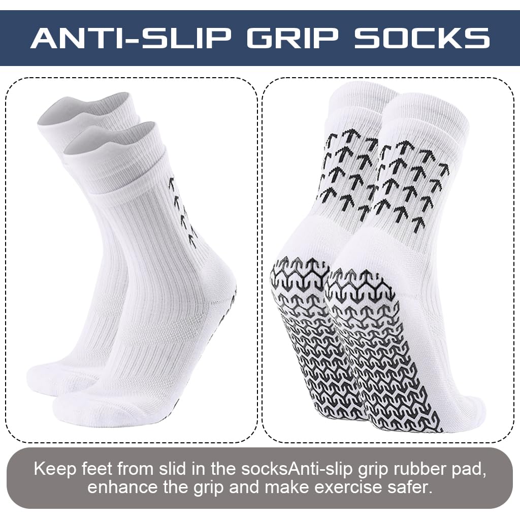 PROBEROS Football Socks for Soccer and Running with Rubber Anti Slip Grip | Breathable Compression Fit
