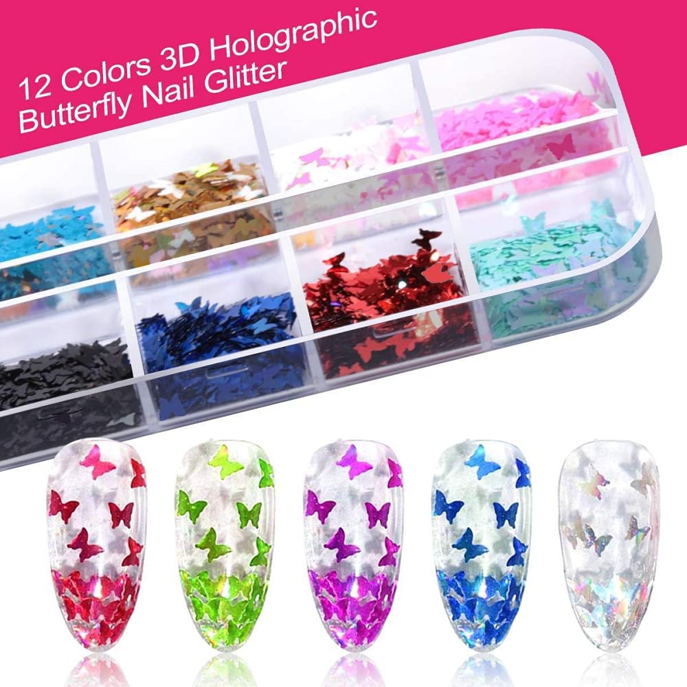 MAYCREATE® Nail Art Stamping Kit 3D Nail Art Decorations Kit with Nail Art Brushes Dotting Tools Holographic Nail Art Stickers Nail Foil Tape Strips and Nails Art Rhinestones (39pcs)