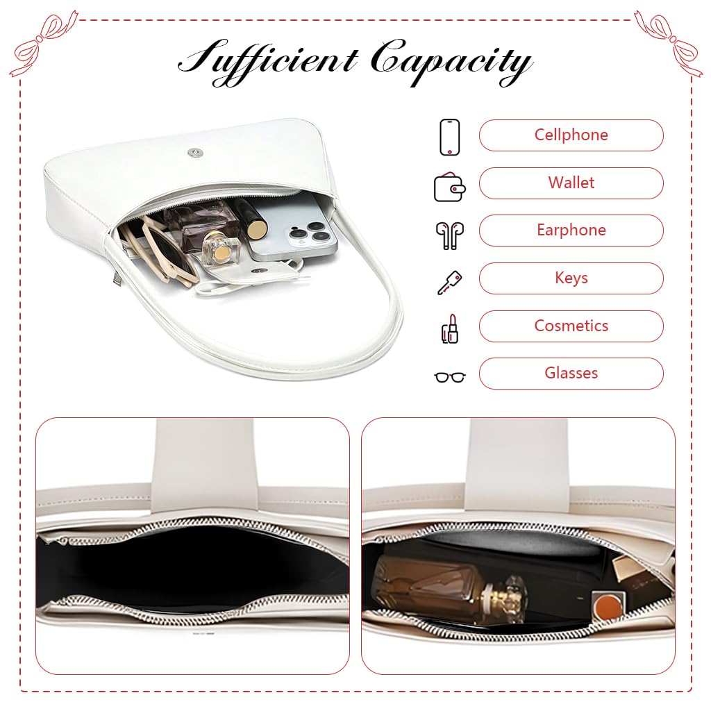 PALAY Shoulder Bag for Women featuring Bow Charm and Snap & Zipper Closure | 27x14cm Patent Leather