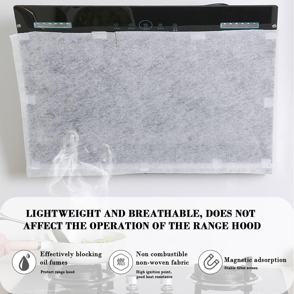 Supvox Oil Blotting Paper Roll for Range Hook 46cm x 5m with Cut-to-Fit Design | Heat Resistant Grease Absorbing Sheet