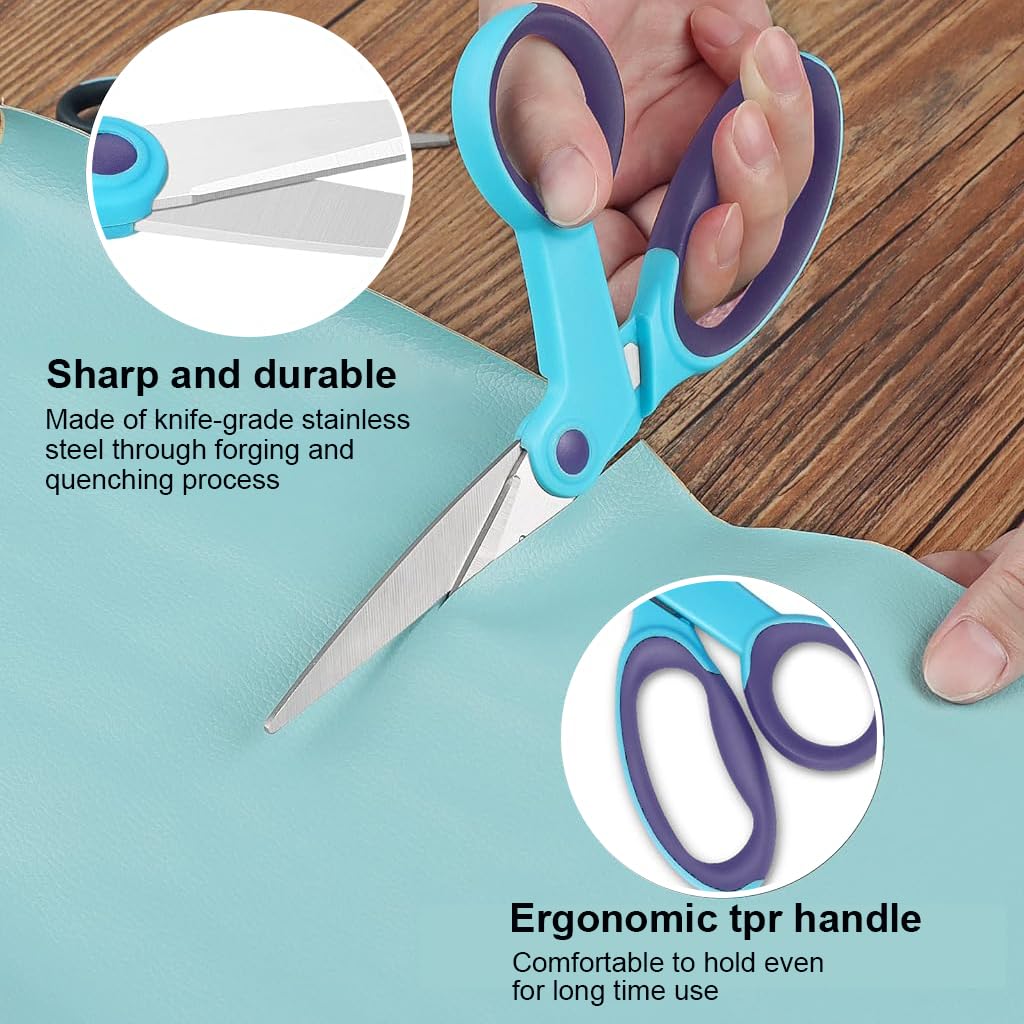 HASTHIP® Sewing Scissors for Cloth Cutting Tailoring Scissors Bundle with Comfortable Handle Stainless Steel Sewing Scissors Set For Sewing, Tailoring, Quilting - 4 Pcs