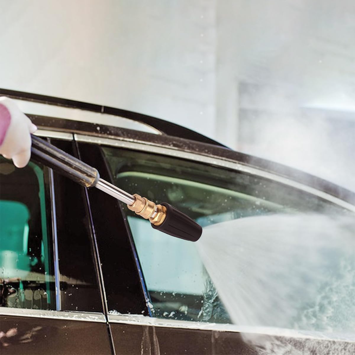 Serplex Pressure Washer Turbo Nozzle with 4000psi Power and 360° Rotating Spray | 5 Quick Connect Tips