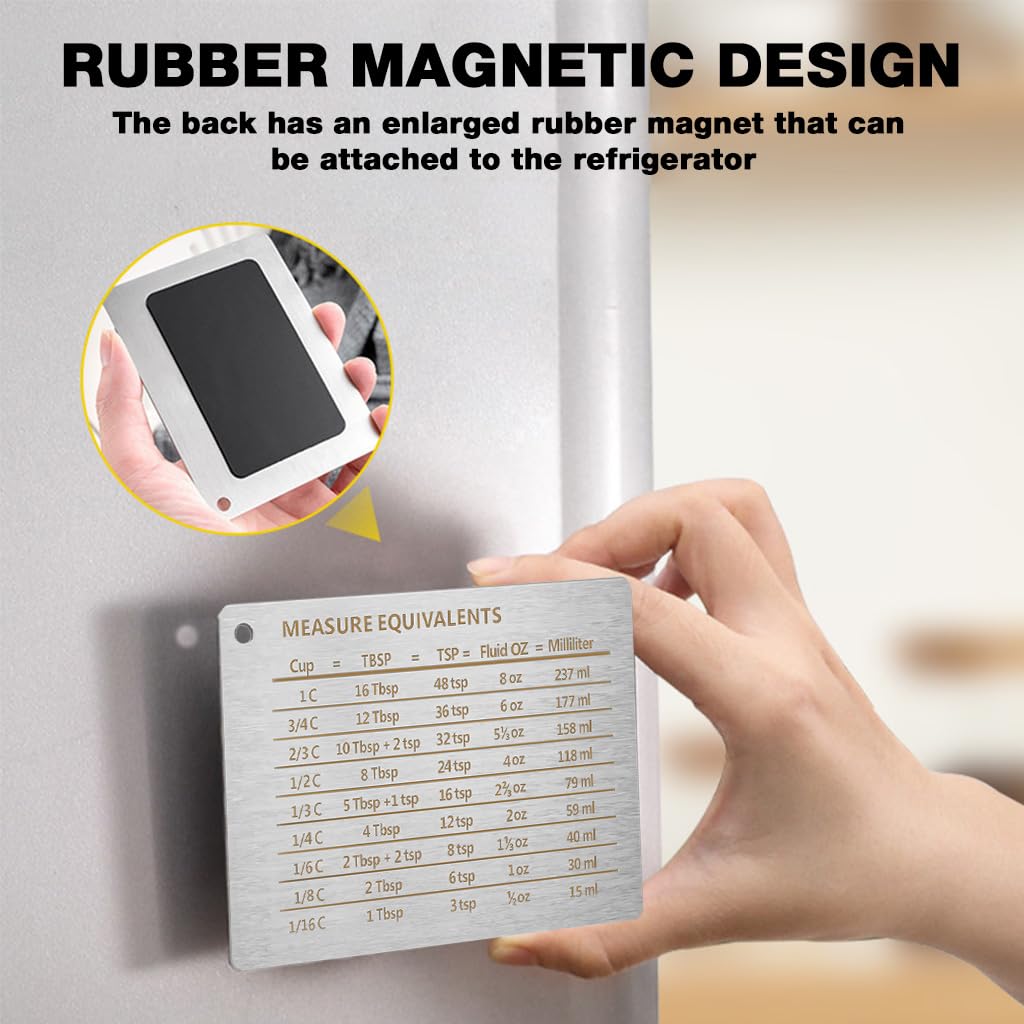 Supvox Stainless Steel Fridge Magnet with Scale Plate for Kitchen | Unit Conversion Table