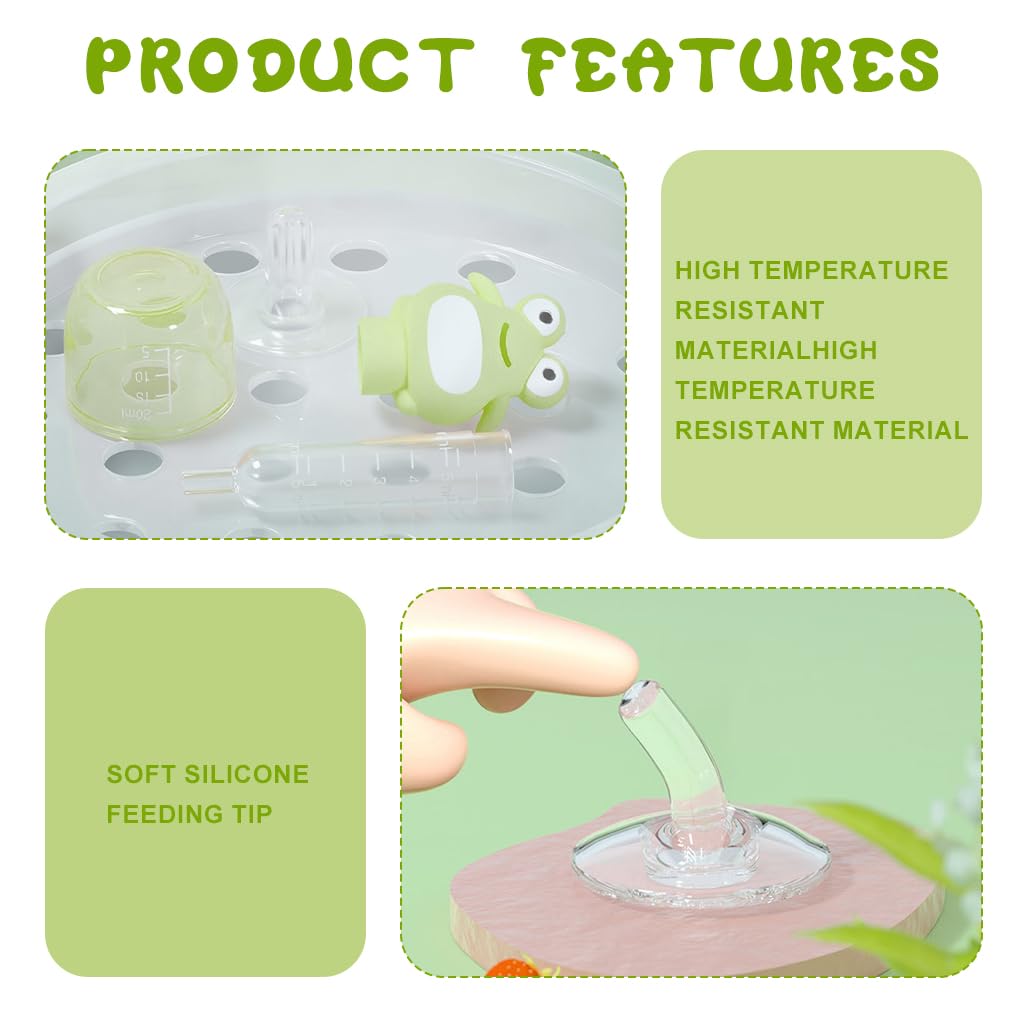 ZIBUYU Baby Medicine Feeder for Infants with Frog-Shaped Silicone Dispenser | Green