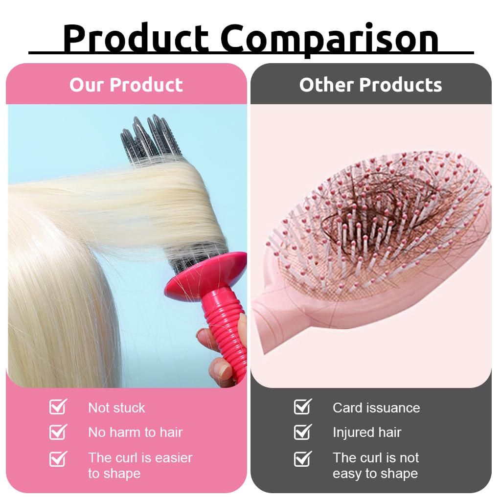 MAYCREATE Curly Hair Styler Tool for Hair Dryer with 17 Stick Air Volume Comb | 25 cm Heatless Resin Curling Comb