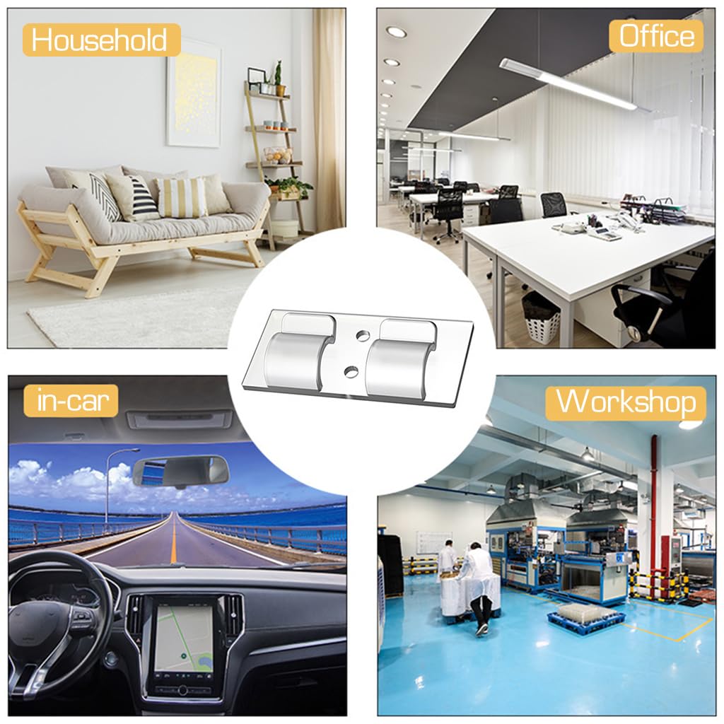 ZIBUYU Self-Adhesive Cable Clips for Wall and Desk featuring Dual Slot Design | 25pcs Plastic Wire Holders