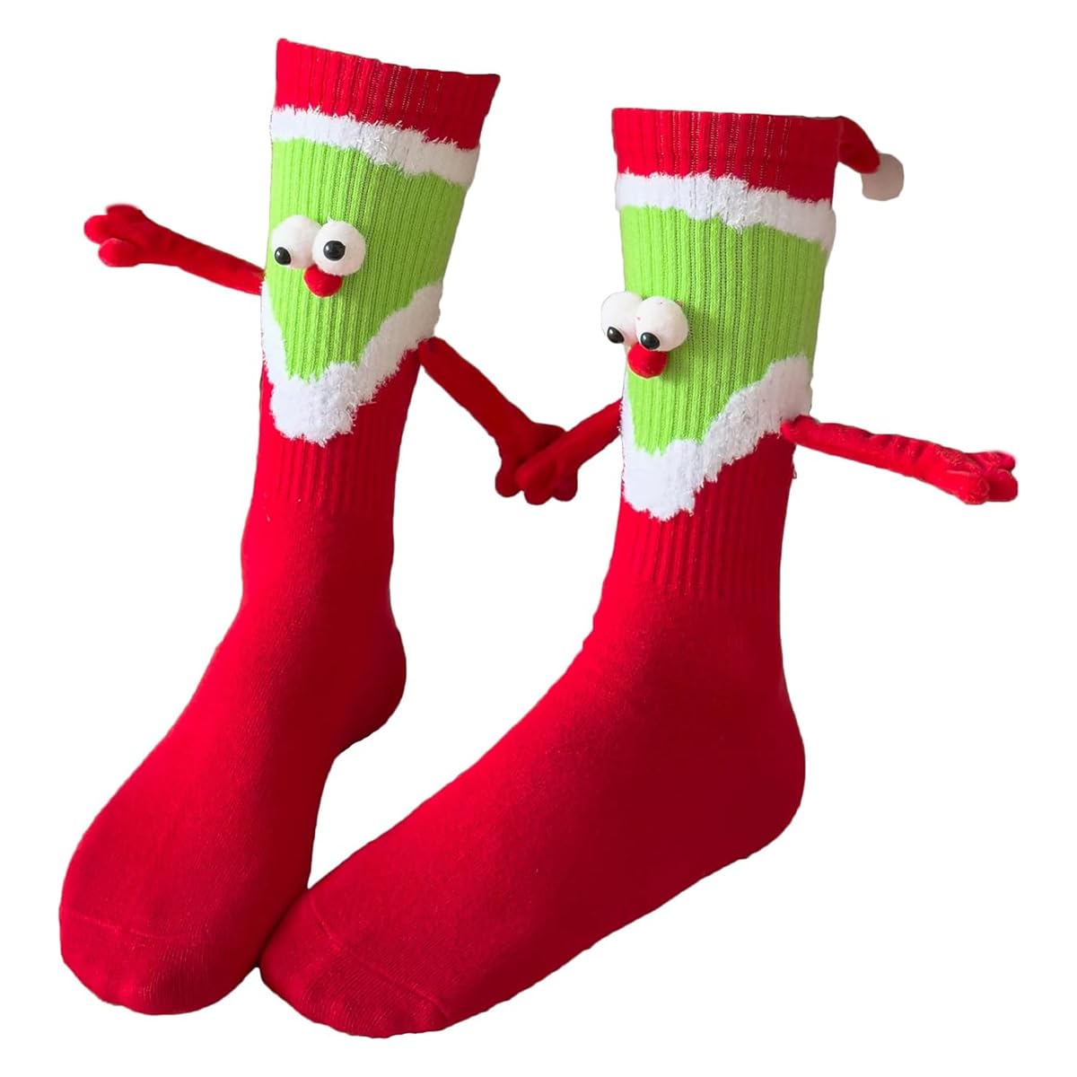 Venzina Christmas Socks for Women featuring Magnetic Hands Design & Soft Cotton Comfort | 1 Pair