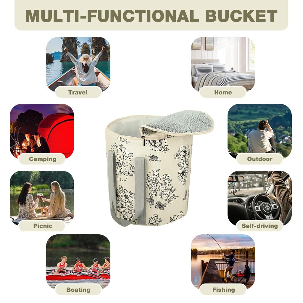 HANNEA Foldable Feet Soaking Bath Tub for Home Pedicure and Relaxation featuring Collapsible Design | Portable Foot Spa Basin with Multi Layer Insulation Structure