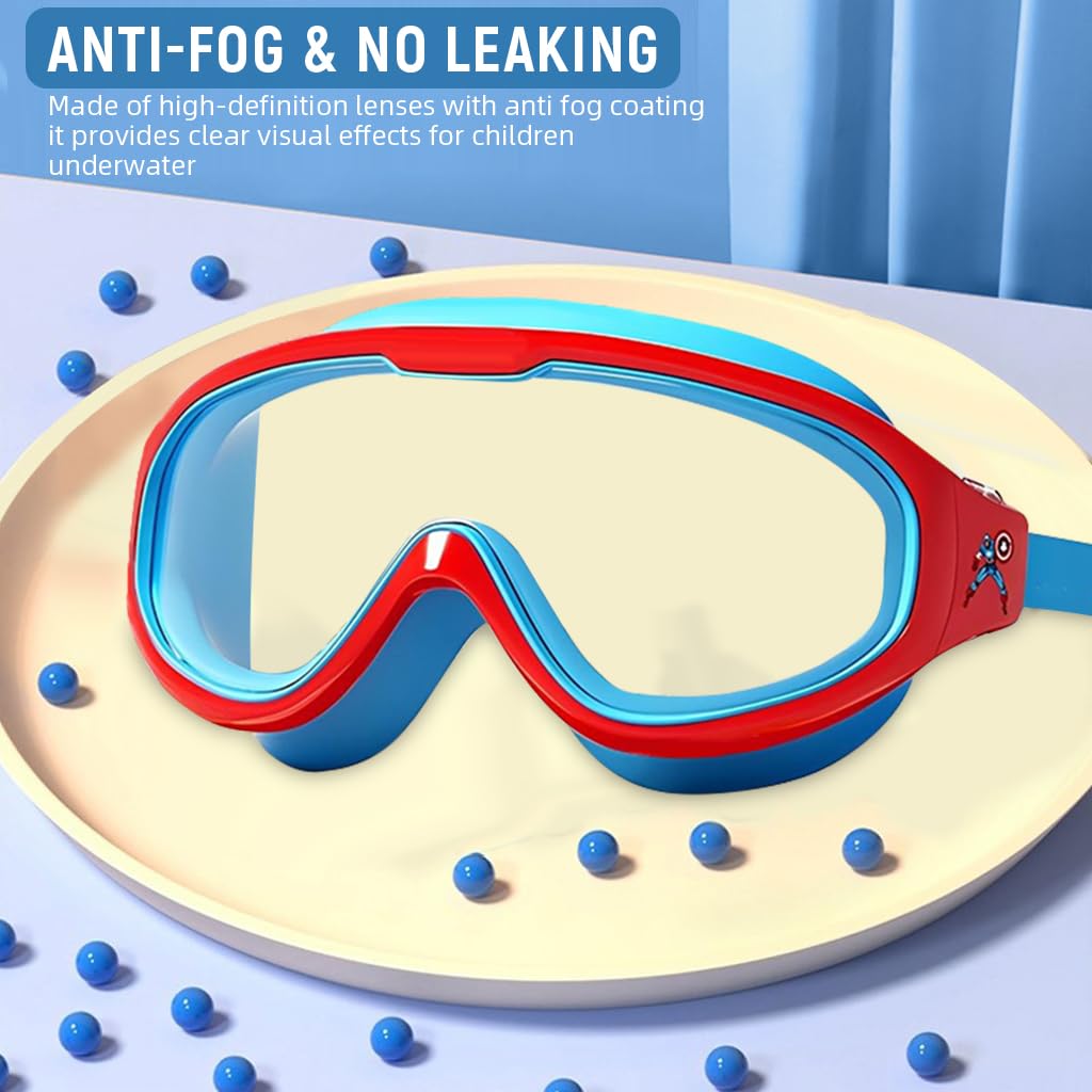 Proberos Swimming Goggles for Kids 6–12 with Leak-Proof Seal and Integrated Earplugs | UV Protection