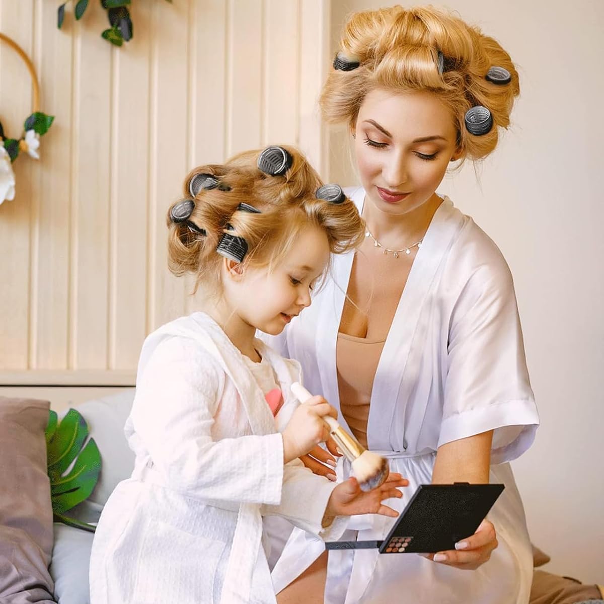 MAYCREATE Heatless Hair Curler with 30pcs 5 Size Snap On Rollers for Travel and Home Use | Plastic Curling Kit for Women and Girls