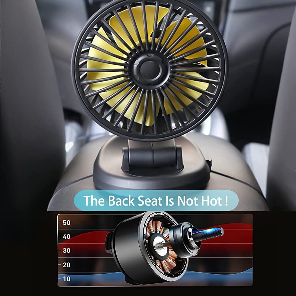 ZORBES Car Fan for 12V Vehicles featuring 360° Rotatable Design | Portable Use in Cars SUVs and Boats