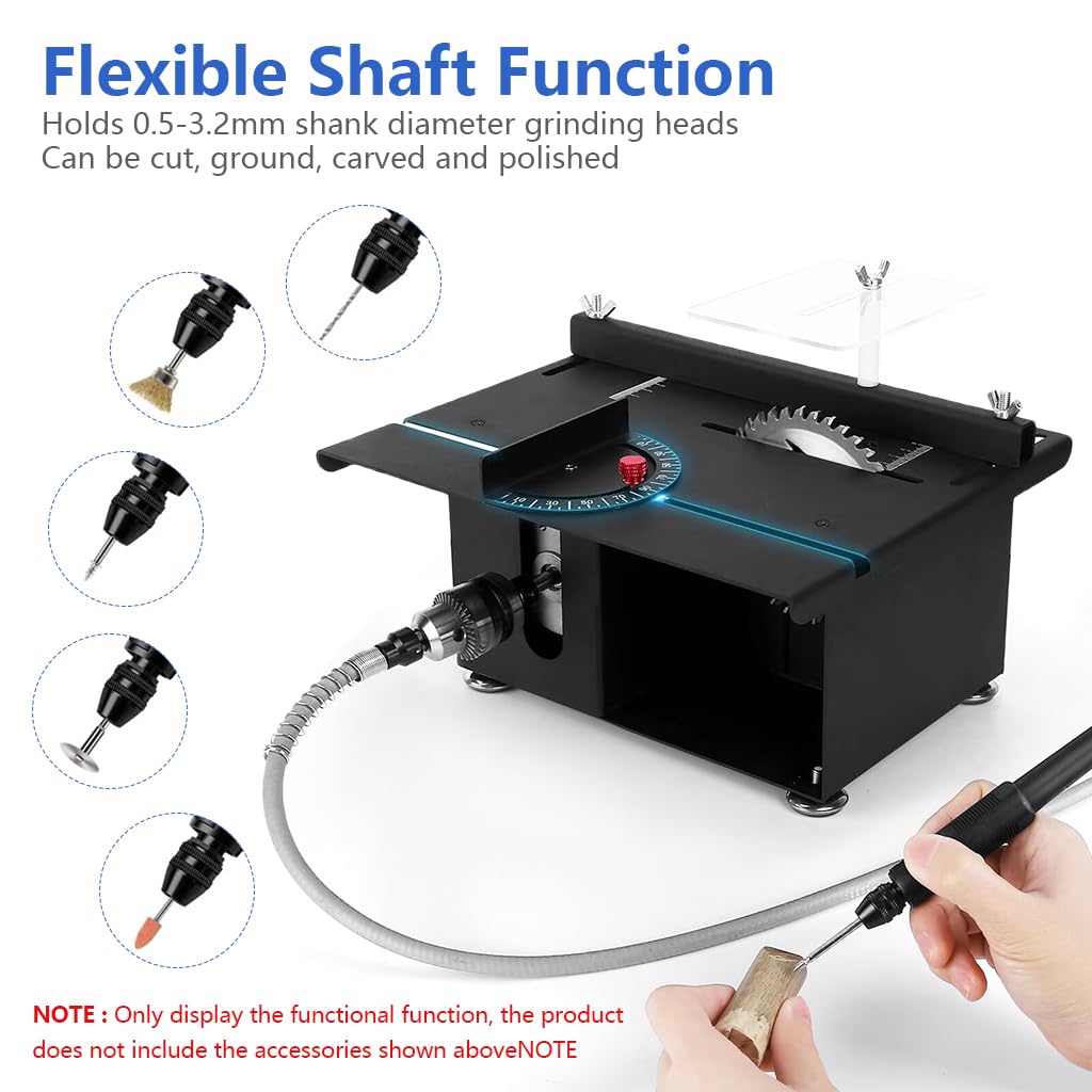 Serplex Mini Table Saw for DIY Crafts featuring 400W Motor and Angle Adjustable Cutting | Aluminum Alloy Build