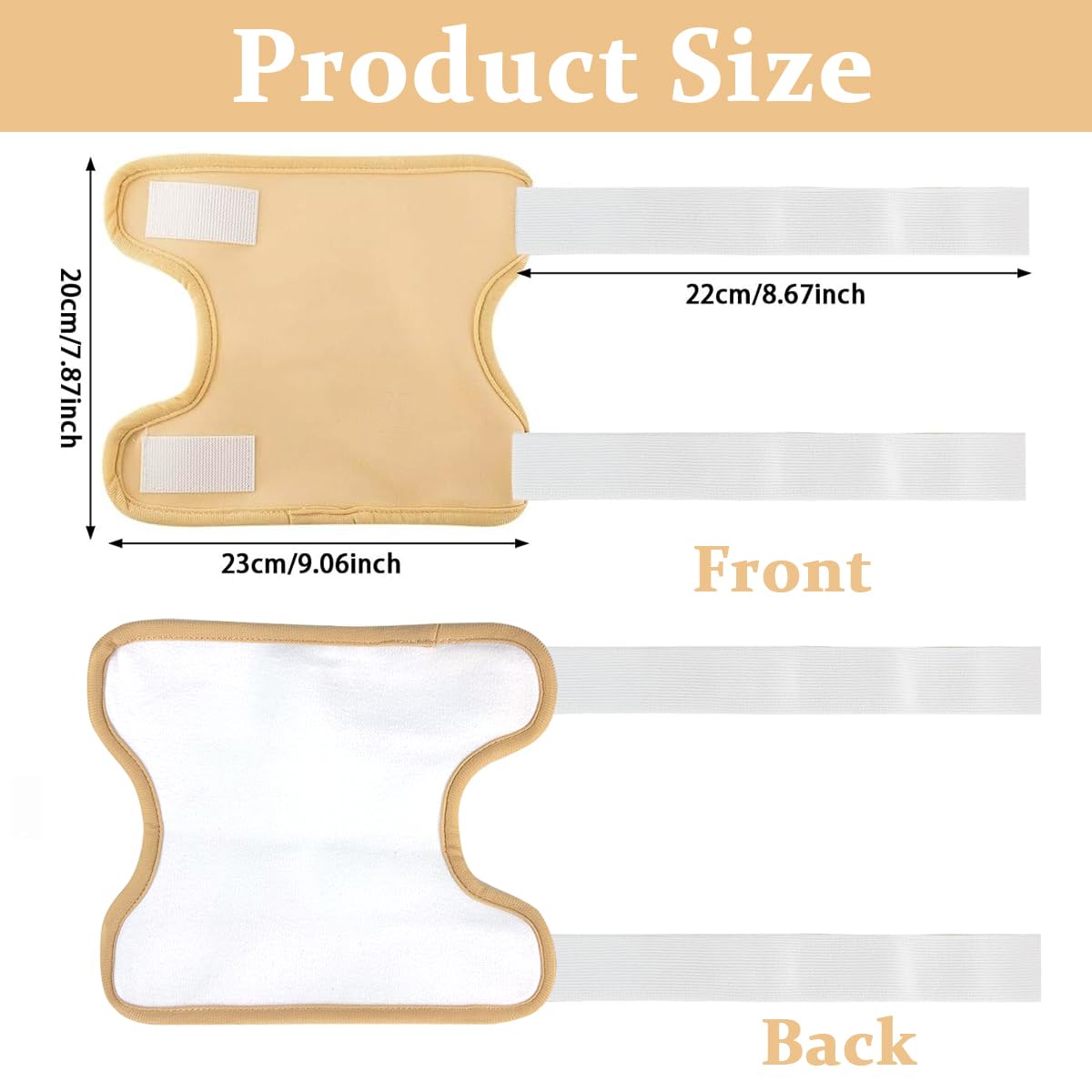 HANNEA Castor Oil Pack Wrap for Knee Pain Relief with Adjustable Velcro Closure | 2 Pack 23x20cm Reusable Flannel and Waterproof Design