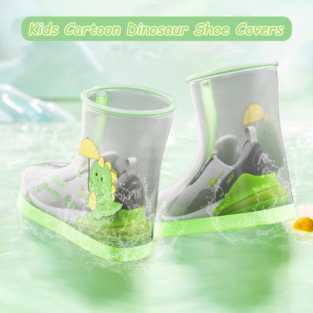 SNOWIE SOFT Clear Rain Shoe Covers for Kids with One Piece EVA Sole and 22.5cm Length | Waterproof PVC Design