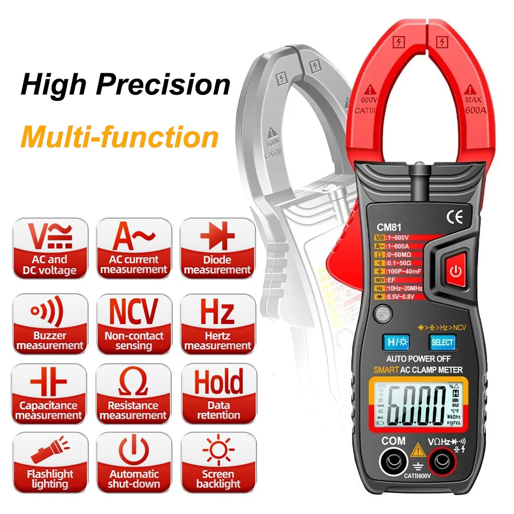 Serplex® Digital Multimeter 600A TRMS 6000 Counts AC/DC Voltage Tester