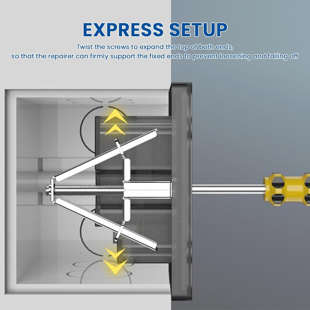 Serplex® 30PCS High-Strength Electrical Box Screws Support Rod for 86 118 Type Junction Box Repair Adjustable 48-85mm Universal Outlet Repairer Wall Mount Switch Tool Home Office