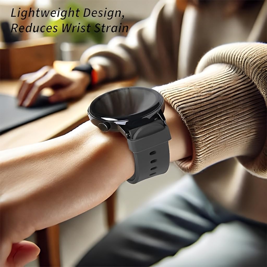 Zibuyu Silicone Watch Band for Samsung Galaxy Watch with Quick Release 22mm Fit | Black Strap for Active and Daily Wear