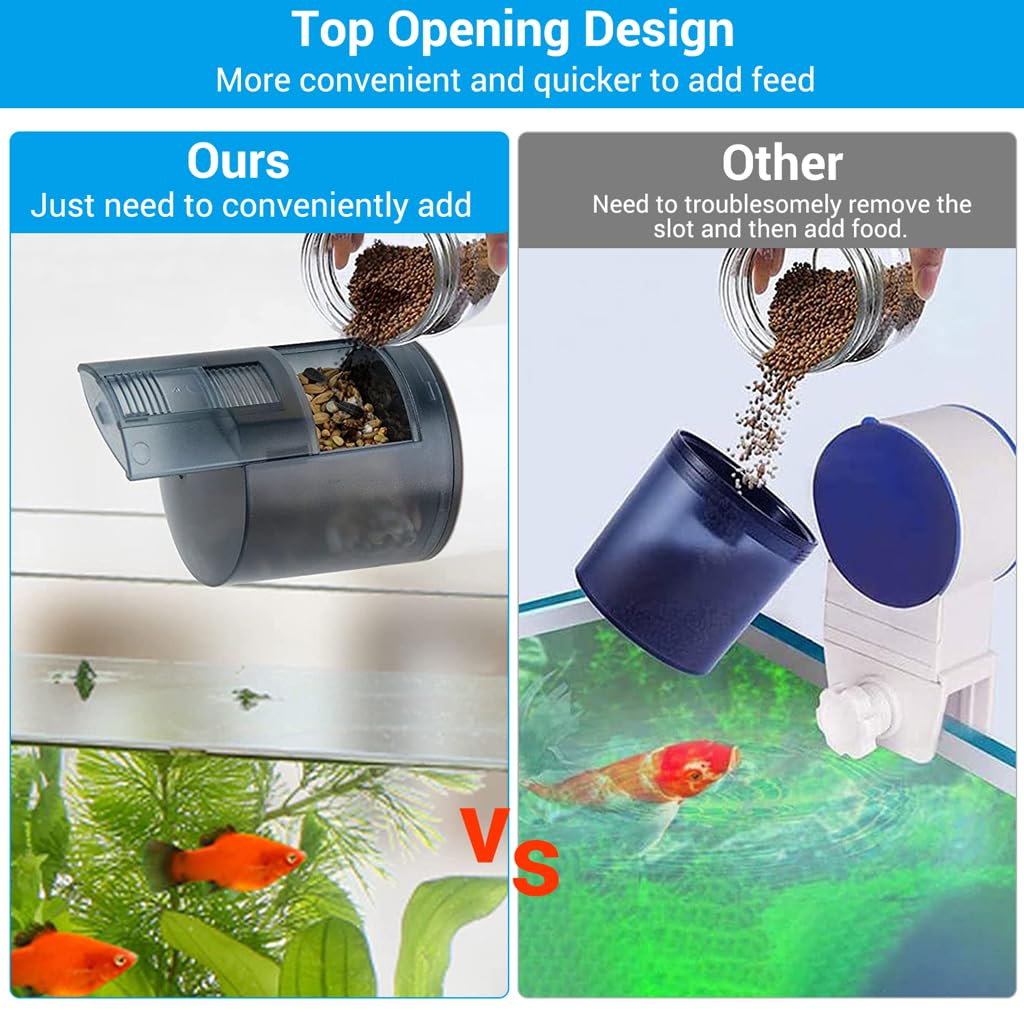 Qpets Automatic Fish Feeder, Timer Turtle Food Fish Tank Accessories Aquarium Plastic Auto Feeder Fish for Marine Aquariums Pond