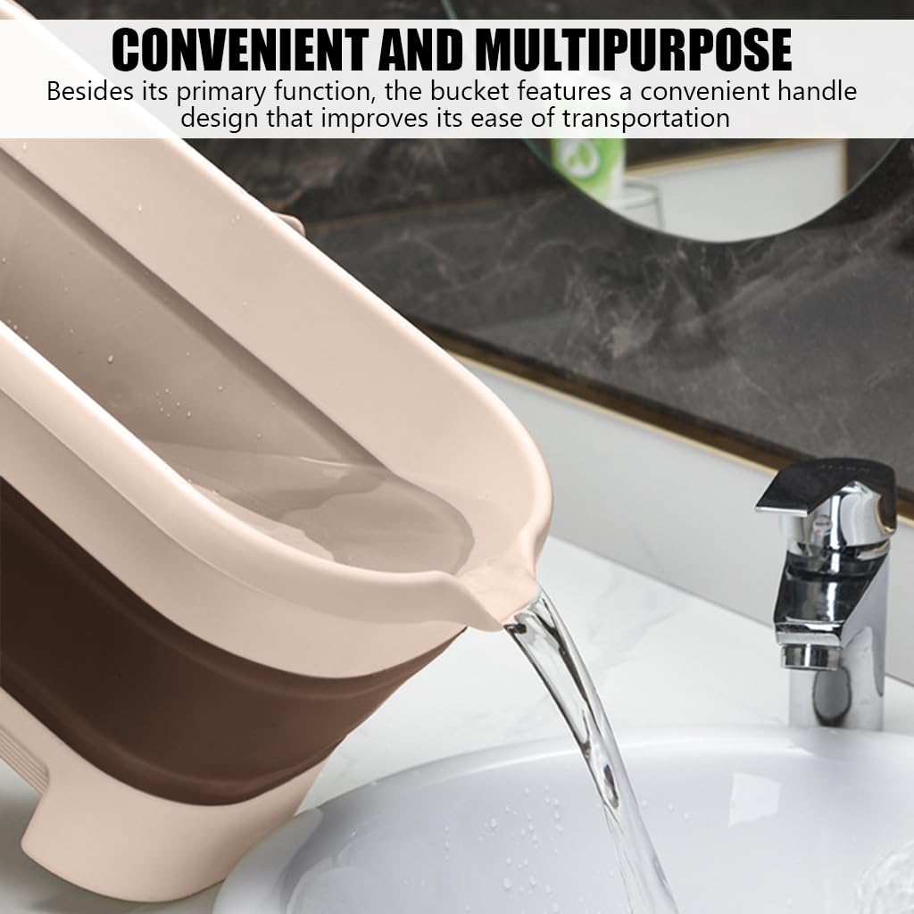 Supvox Foldable Plastic Bucket for Mop Cleaning featuring Double Washboard | 12L Capacity