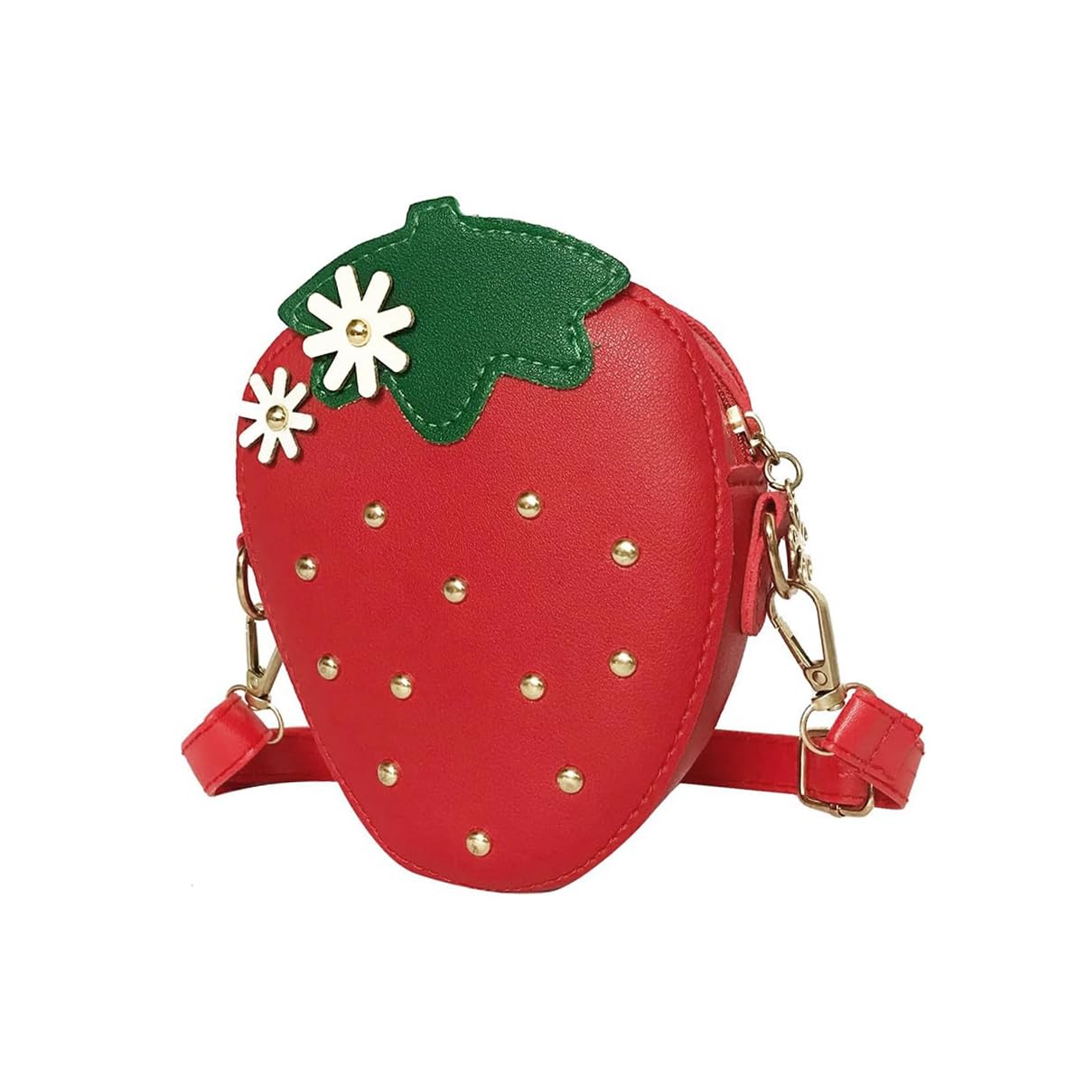 PATPAT Strawberry Sling Bag featuring Dual Straps with 4.7x1.6x5.5 in Design for Girls | Nylon Mini Purse