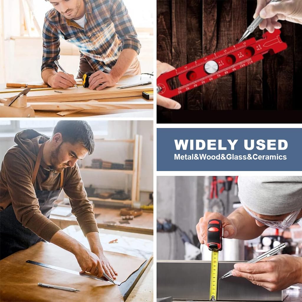 Serplex Tungsten Scriber Set for Glass Metal and Ceramics with Magnet Cap and 10 Tips | Anti Slip Grip